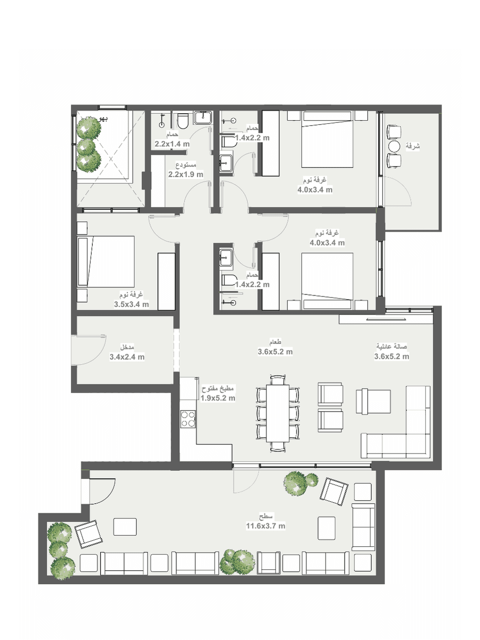 Floorplan for Luxury Apartment 19