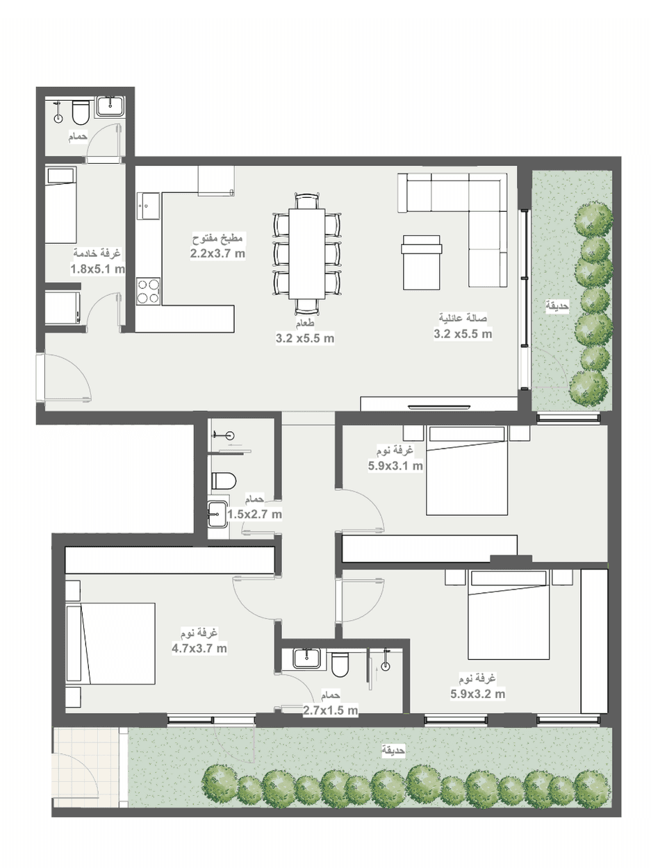 Unit floorplan for Luxury Apartment 03